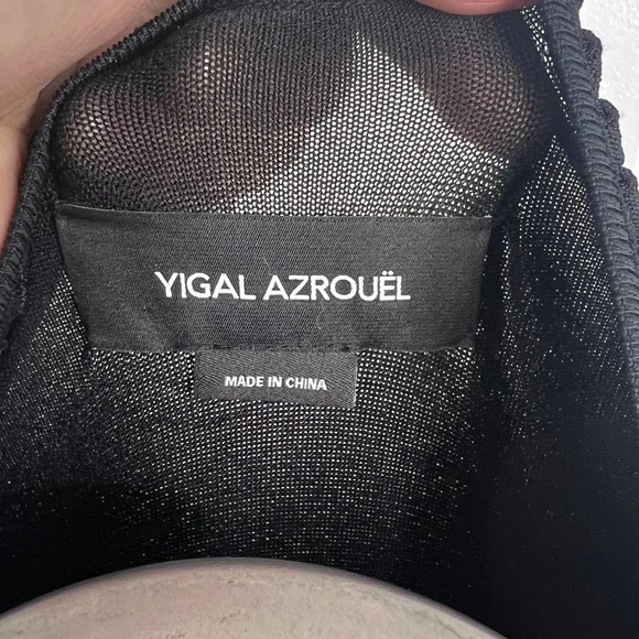 Yigal Azrouel Black Knit Crew Neck Dress SZ L - Picture 4 of 5